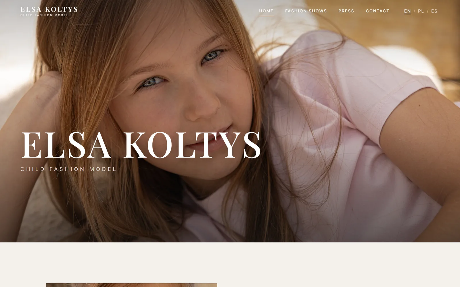Elsa Koltys — homepage hero