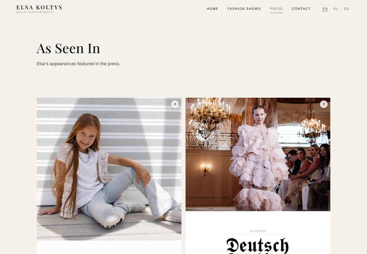 Elsa Koltys — press section
